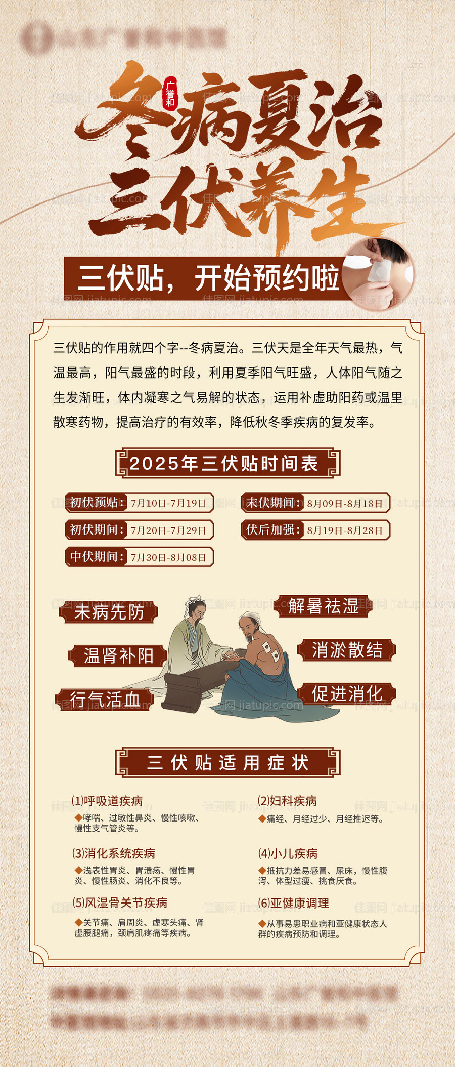 冬病夏治疗三伏贴海报-源文件