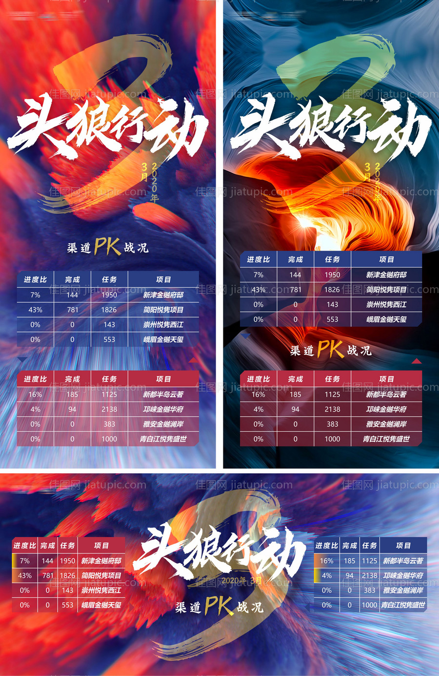 地产月度PK打榜大图海报-源文件