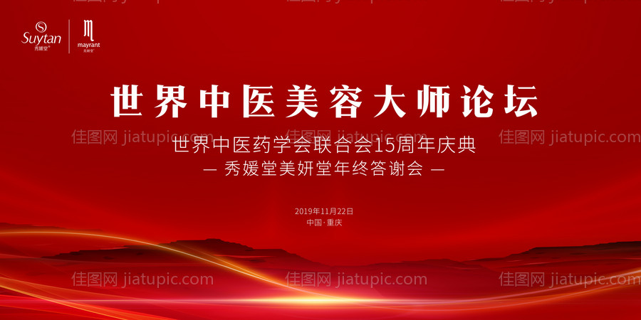 中医美容大师论坛会议展板背景板-源文件
