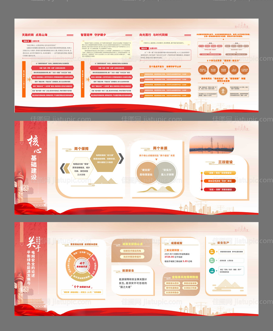 电网党建文化墙背景板-源文件
