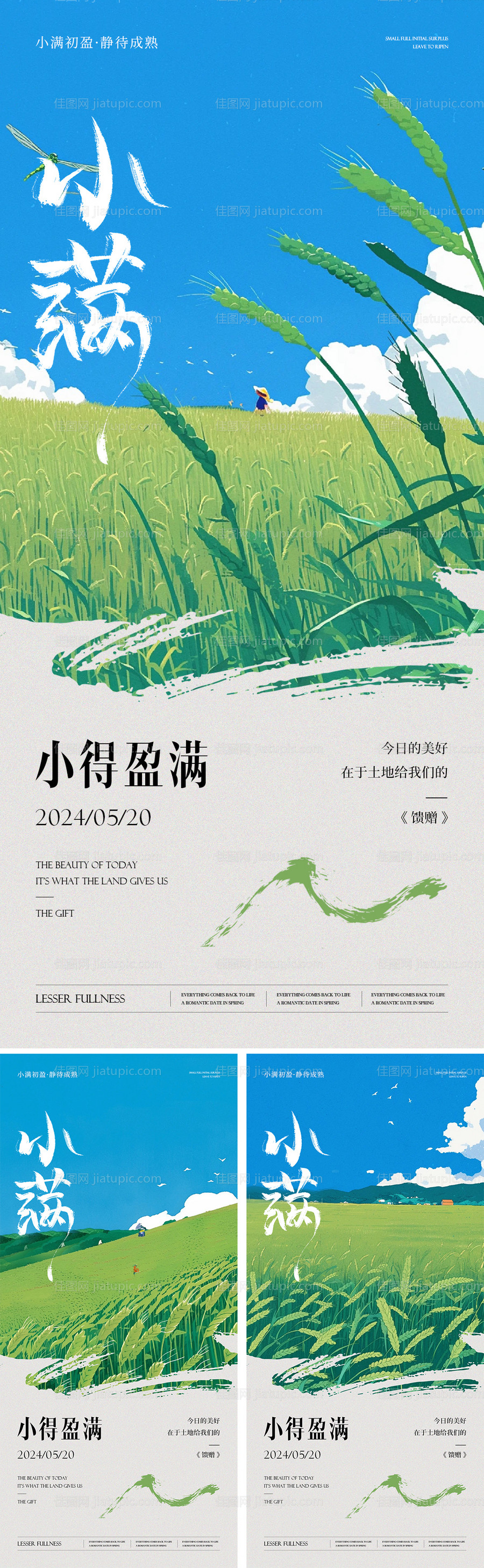 小满二十四节气系列海报-源文件