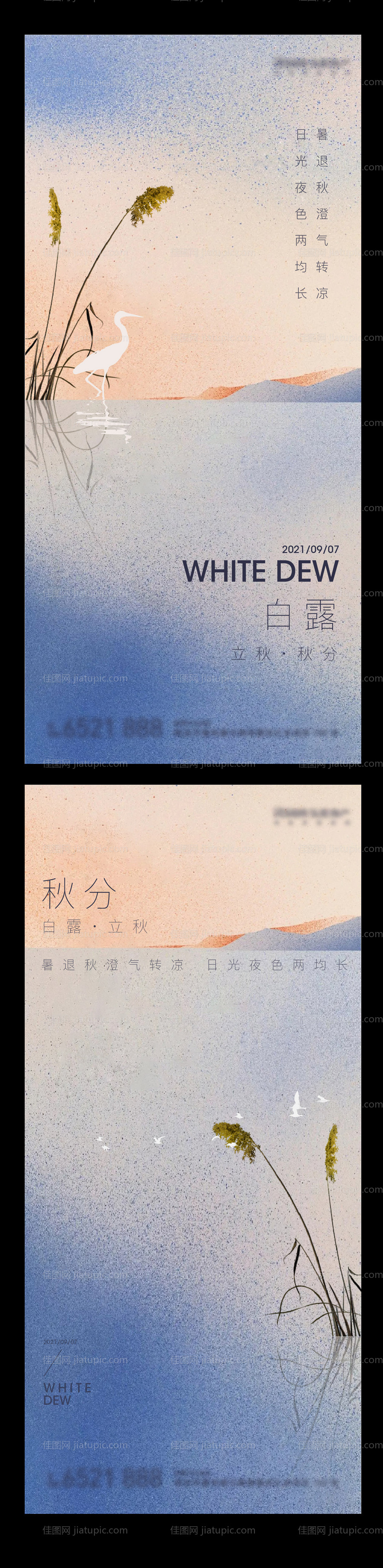 白露立秋秋分二十四节气海报-源文件