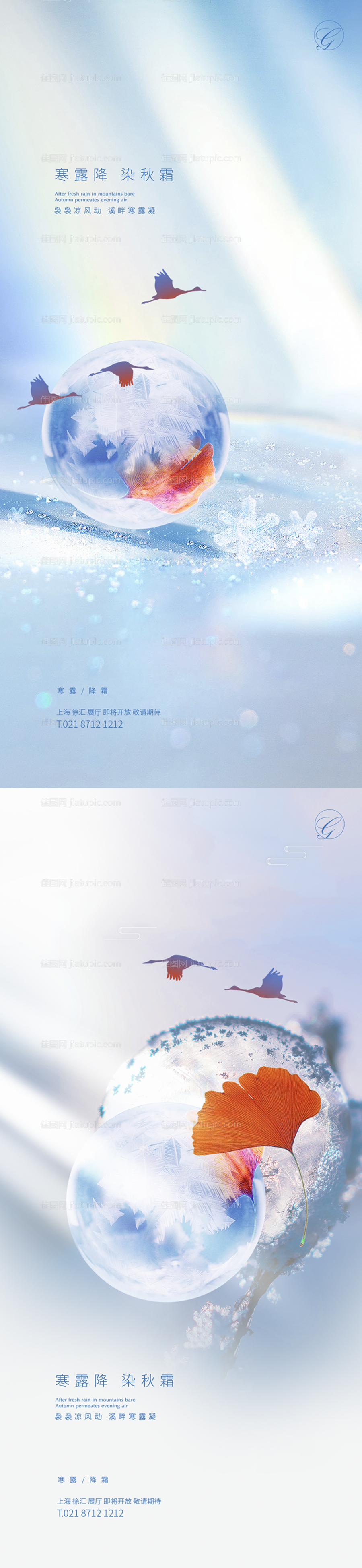 寒露霜降节气系列海报-源文件