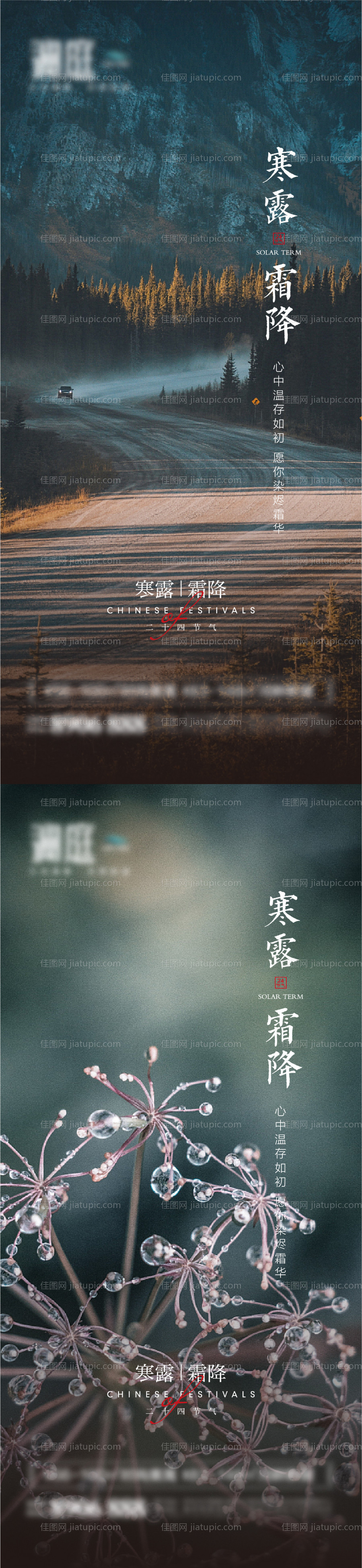 寒露霜降节气海报-源文件