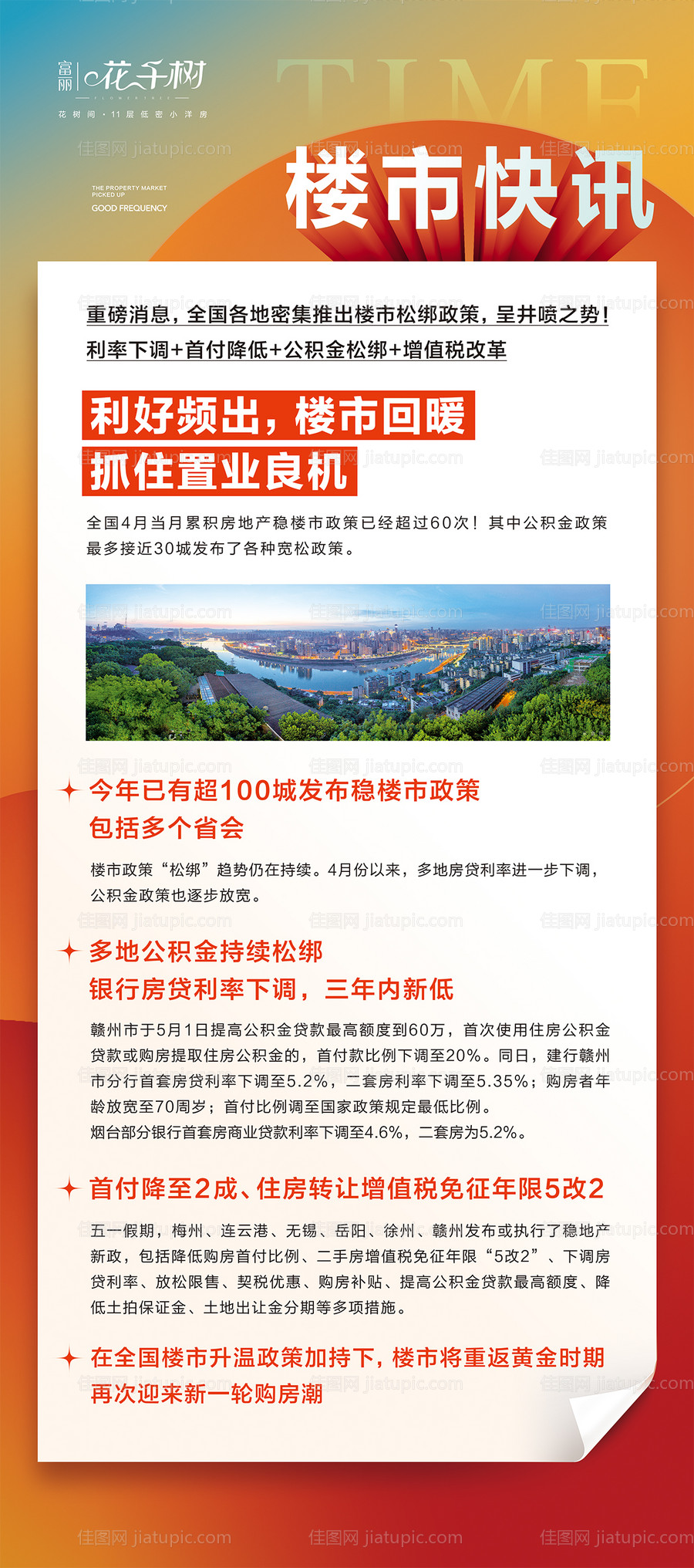 地产楼市快讯新闻利好类海报-源文件