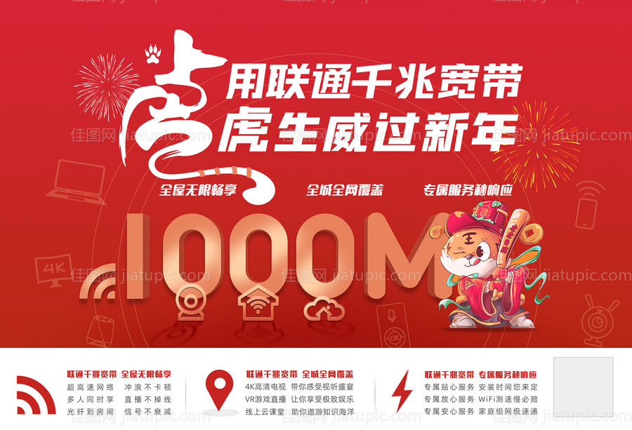 通信新年千兆海报-源文件