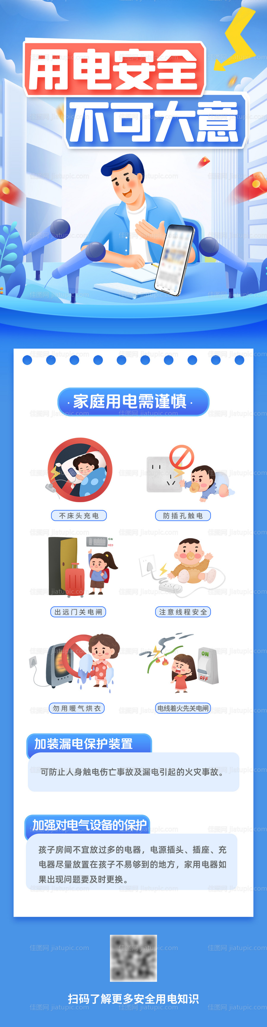 暑期用电安全科普小知识海报-源文件