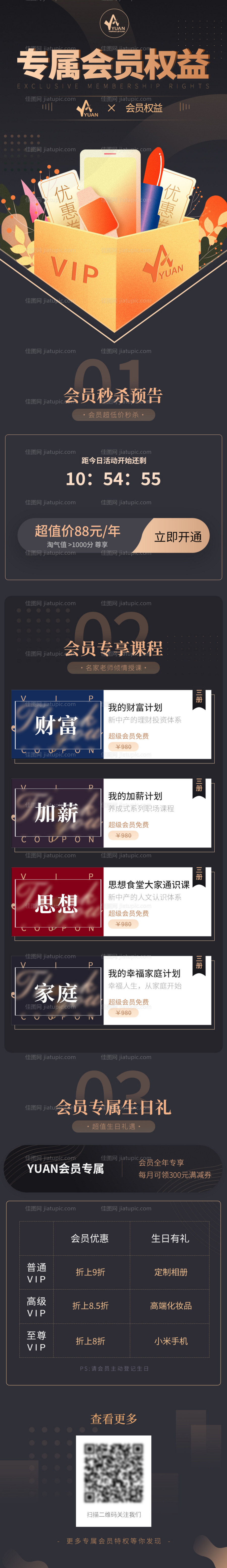 会员权益长图海报-源文件