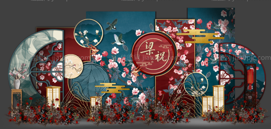中式寿宴舞台-源文件