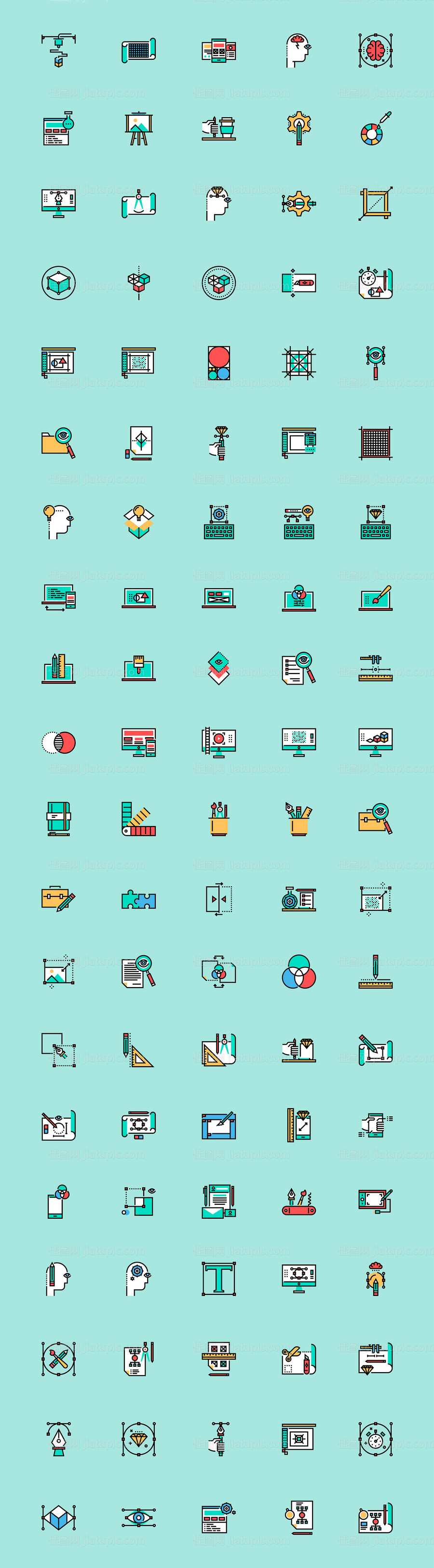 创作流程元素图标-源文件