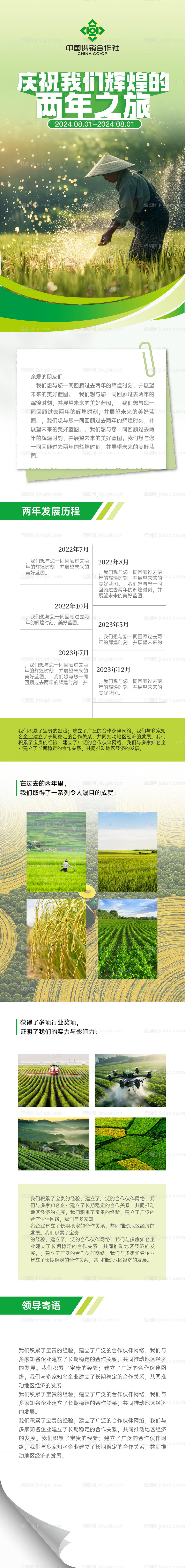 供销社农业主题周年庆发展历程长图海报-源文件