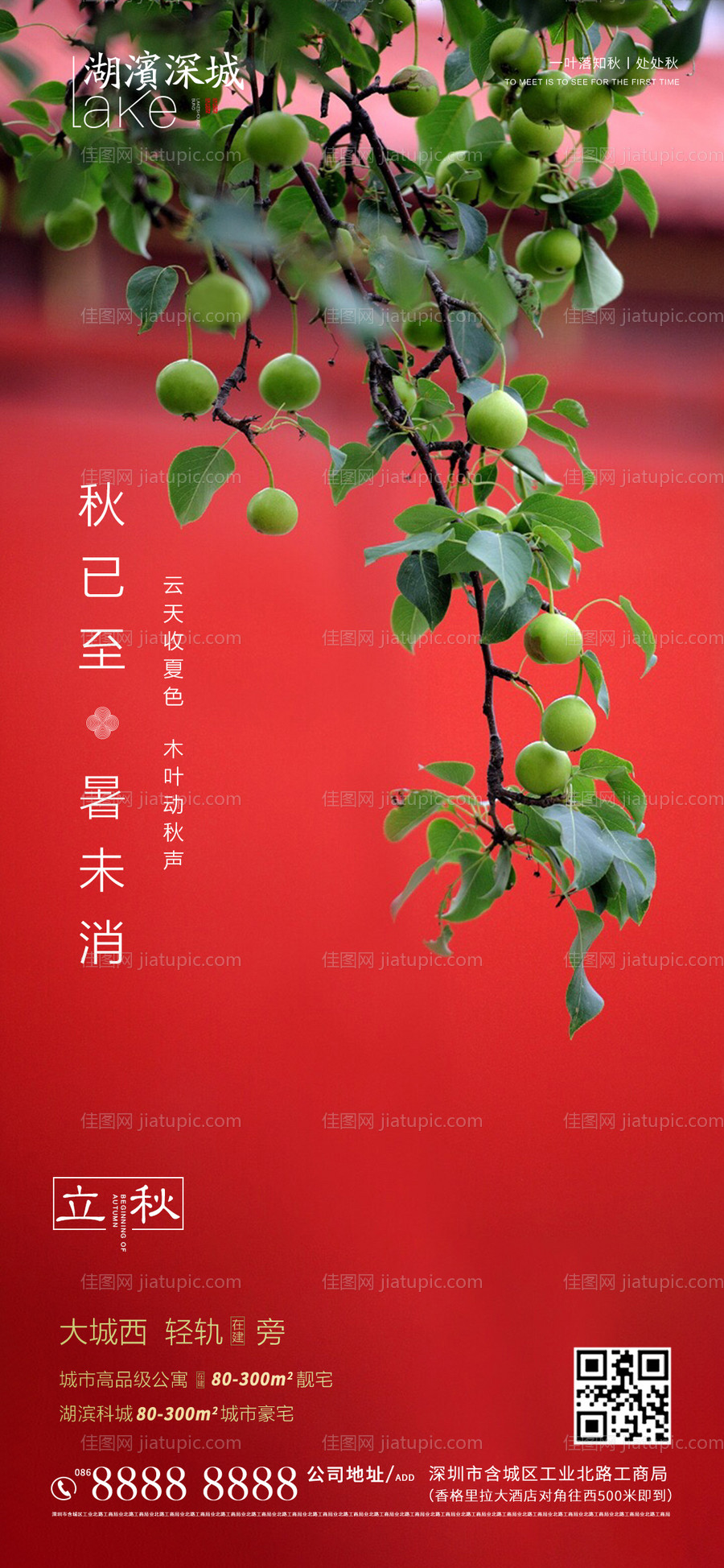 房地产二十四节气立秋海报-源文件