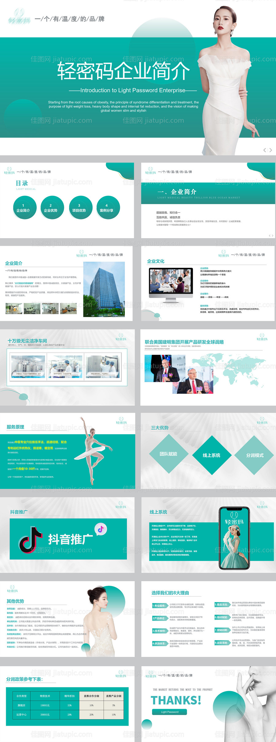 品牌介绍美业医美减肥PPT-源文件