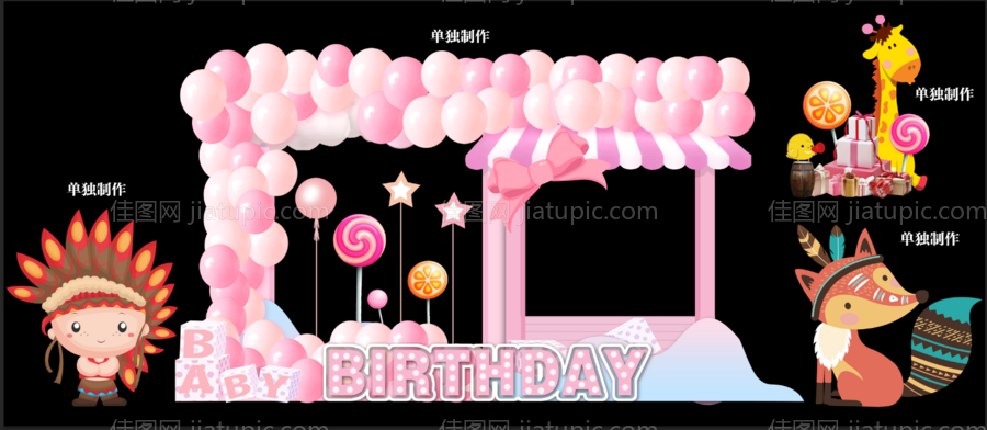 生日美陈背景墙-源文件