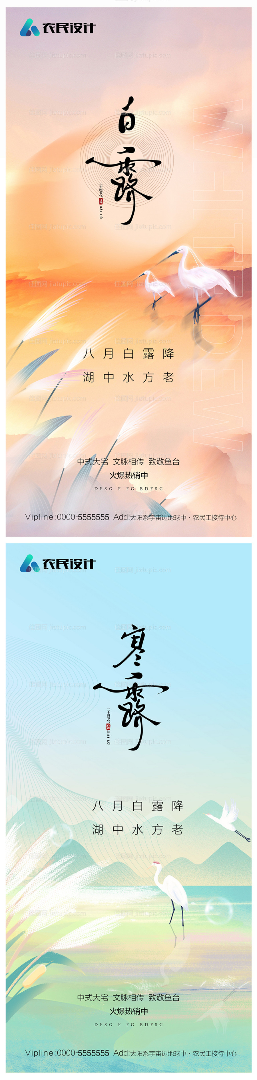 地产白露寒露海报-源文件