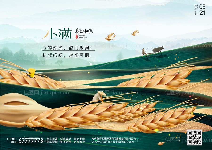 小满节气海报展板-源文件