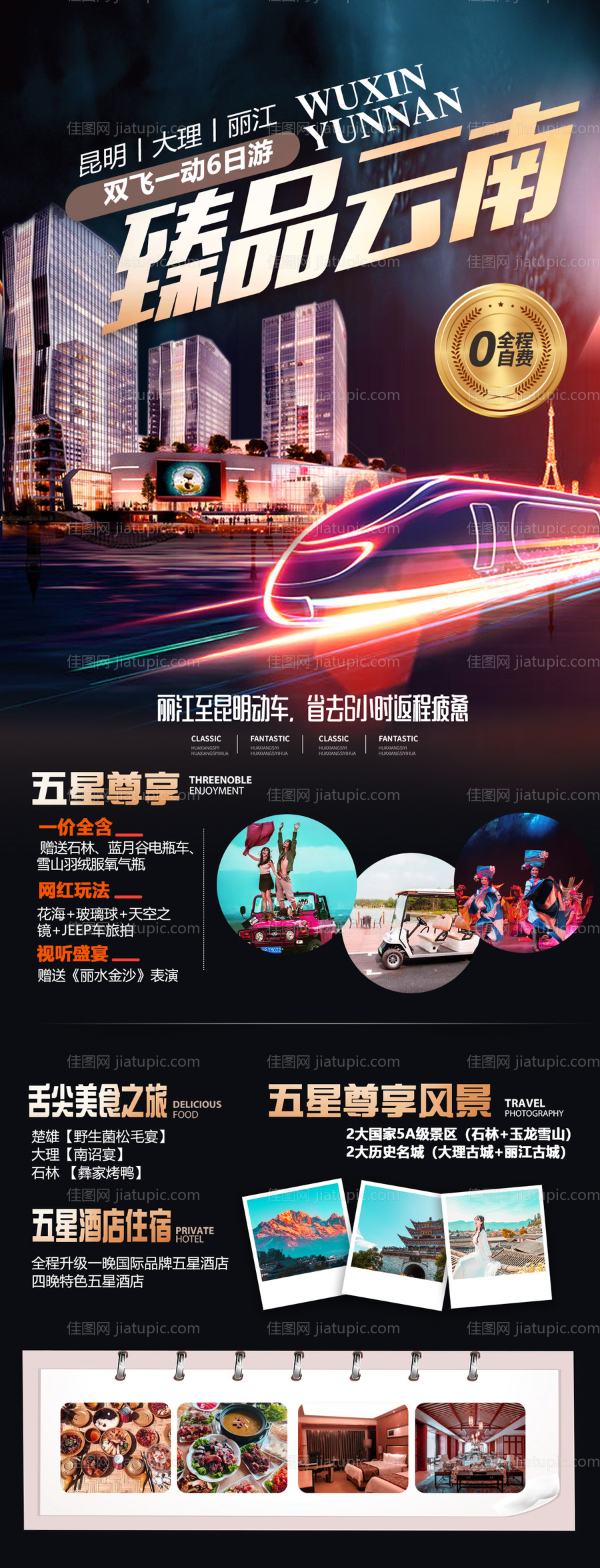 高端高铁酒店旅游长图海报-源文件