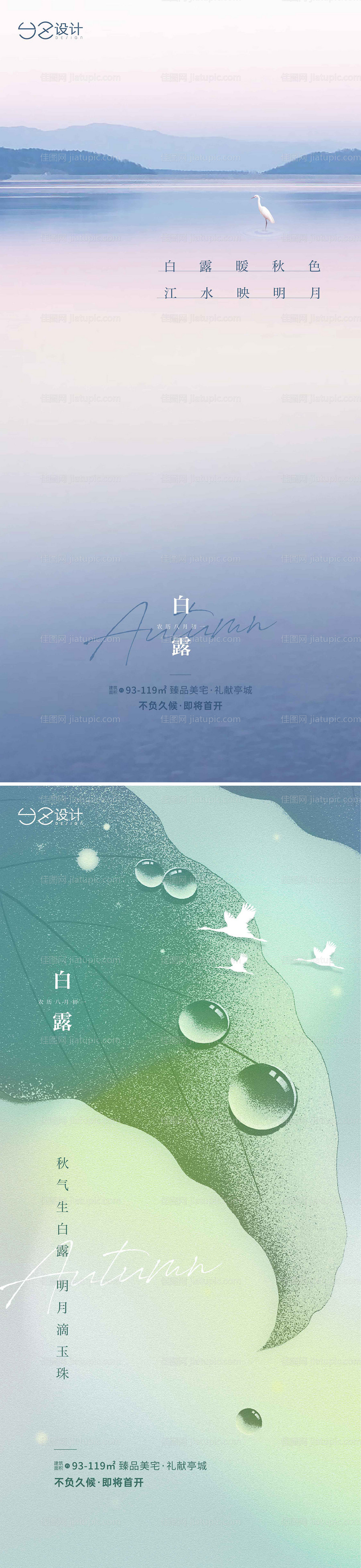 地产白露节气系列海报-源文件