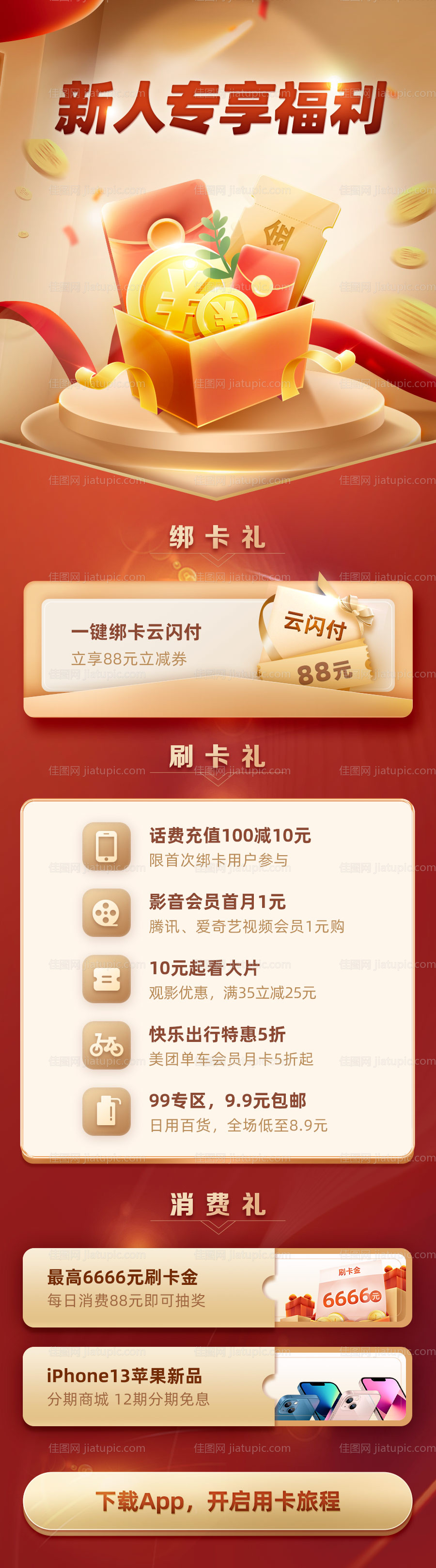 新人专享福利大礼长图海报-源文件