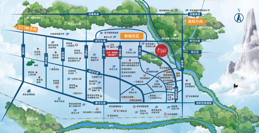 房地产区位图广告展板-源文件