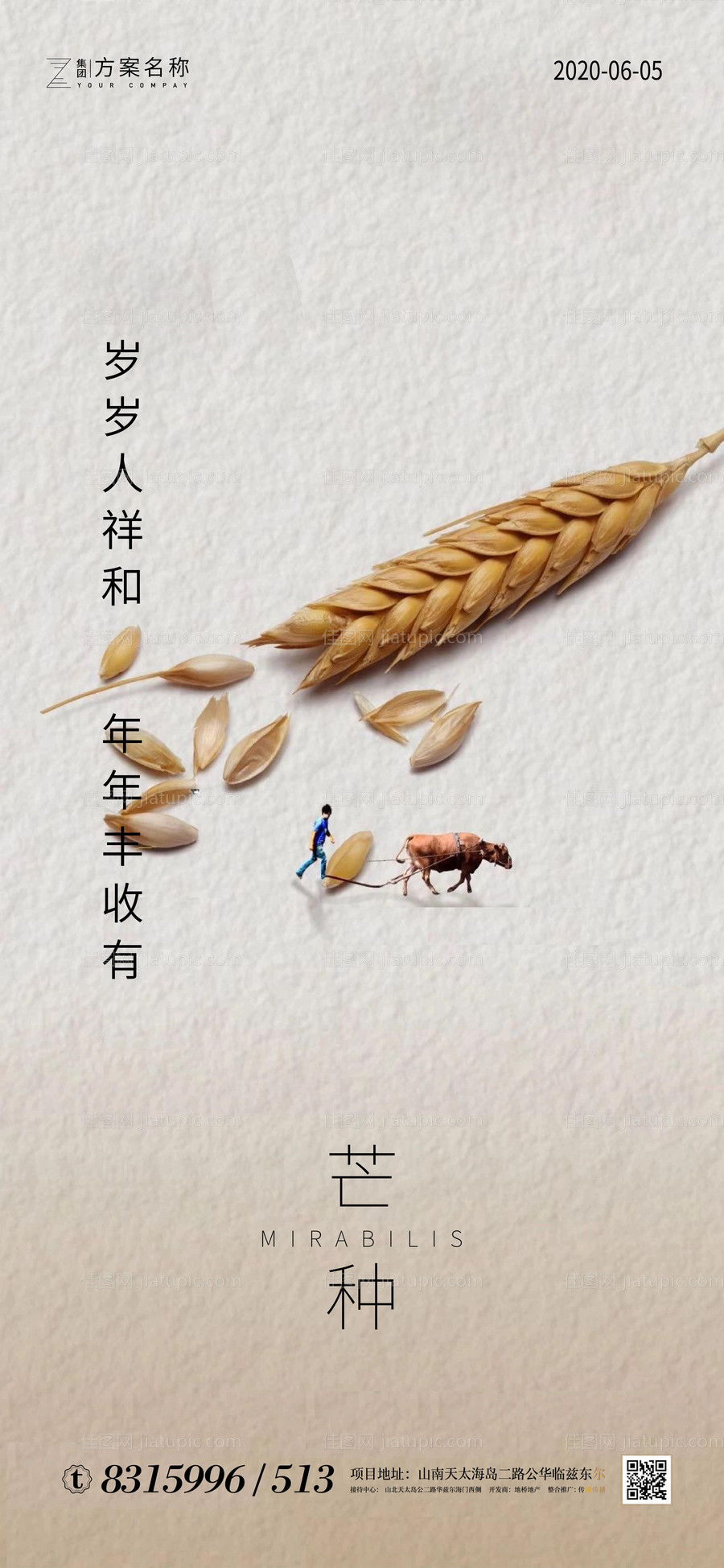 房地产芒种节气海报-源文件