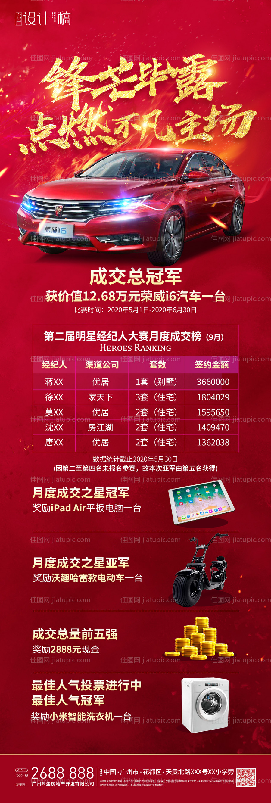 房产明星经纪人战报比赛海报-源文件