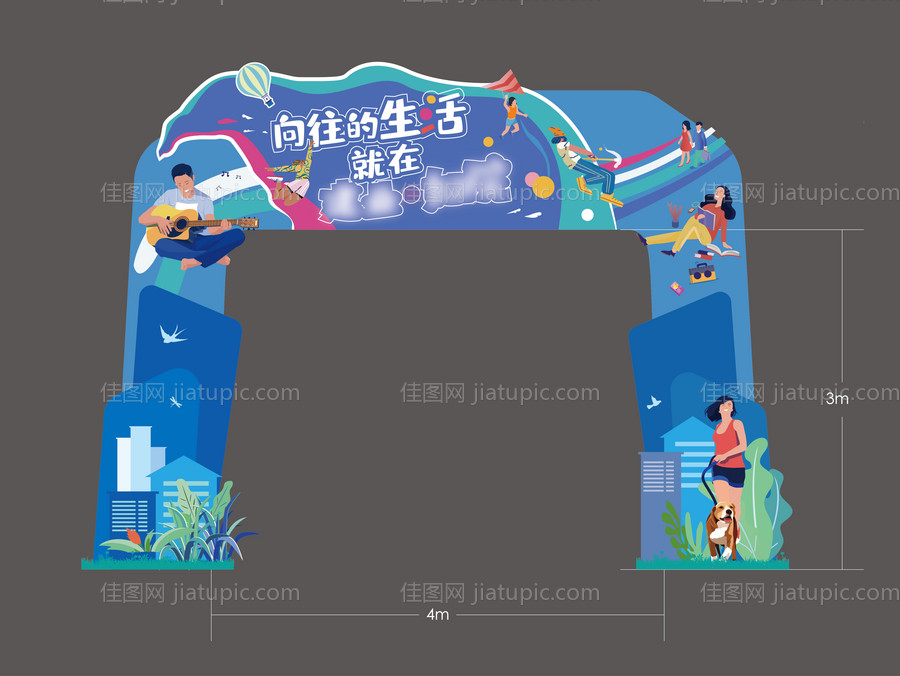 地产活动门头龙门架-源文件