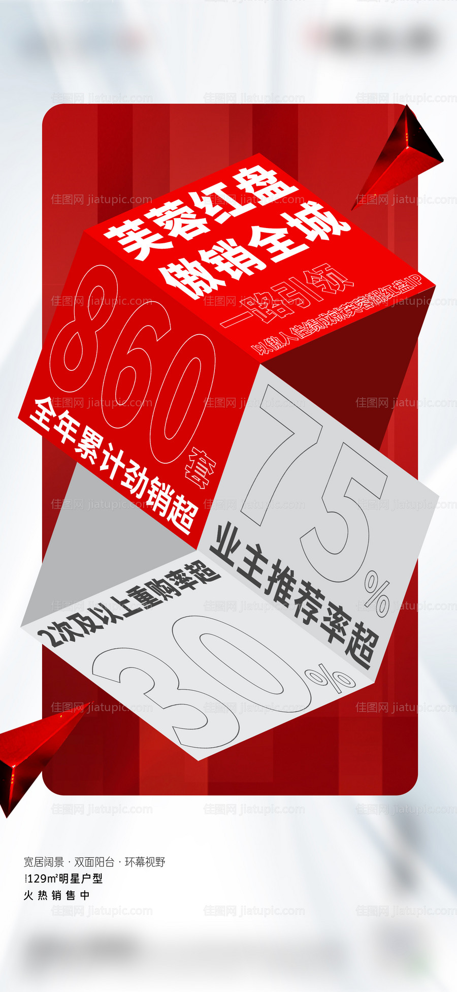 地产业绩数字热销海报-源文件