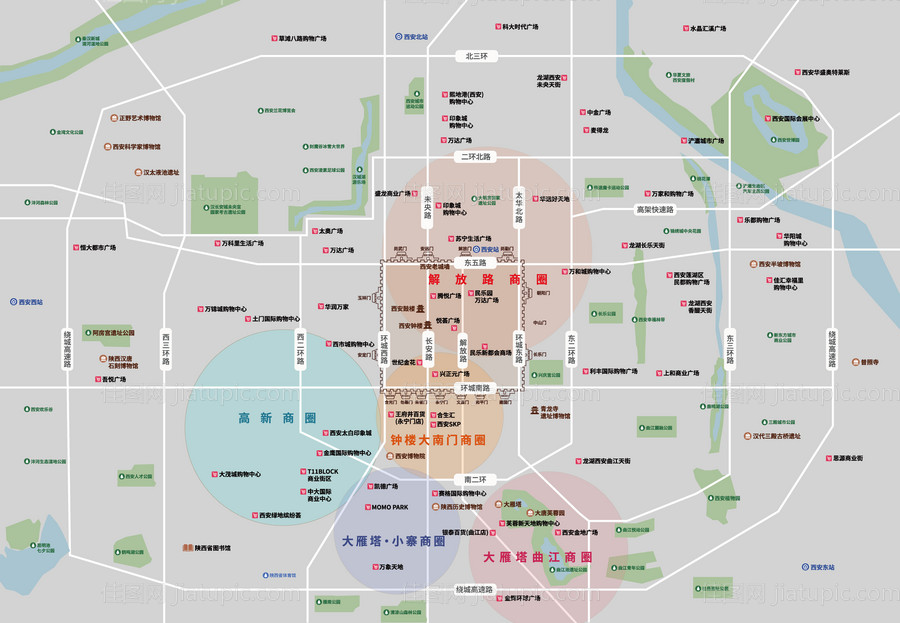 西安商圈地图广告展板-源文件