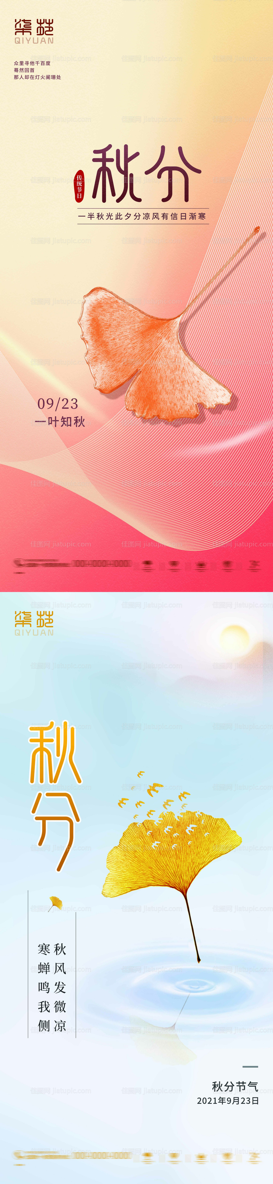 秋分节气海报-源文件