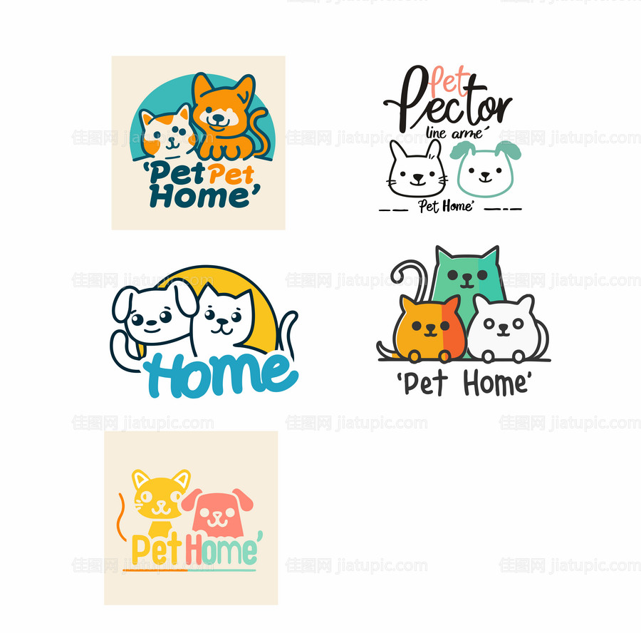 简约矢量宠物店logo设计-源文件