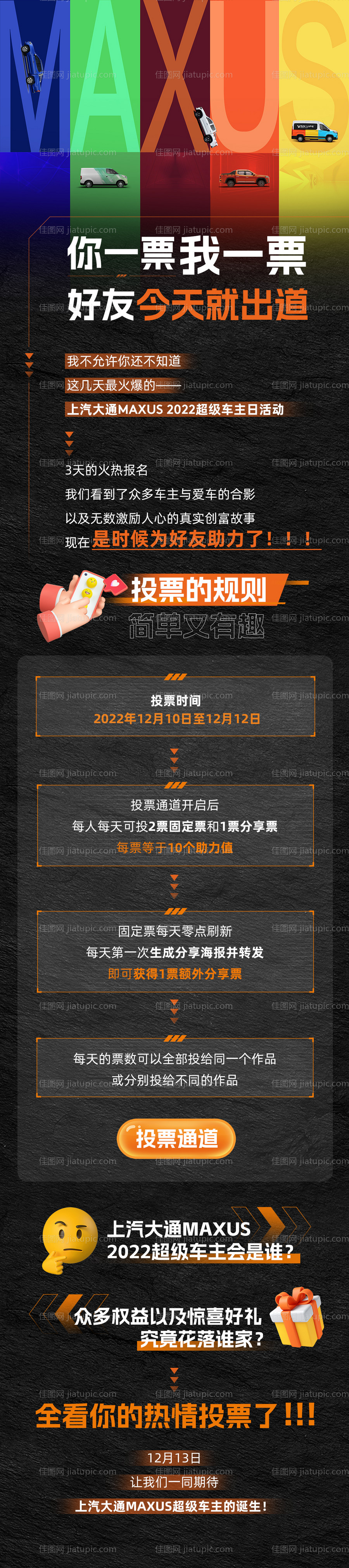 汽车投票规则海报长图-源文件