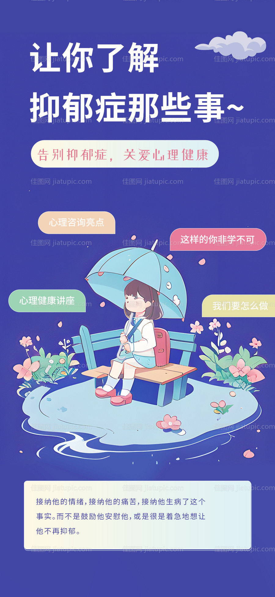 心理健康咨询抑郁症海报-源文件