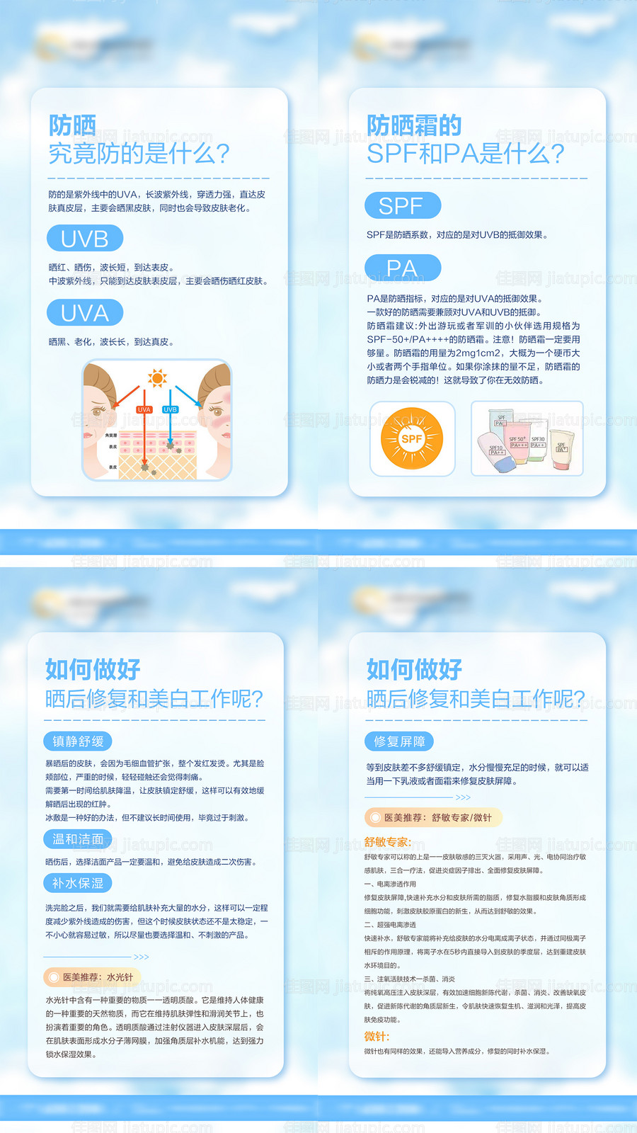 美白防晒科普海报-源文件