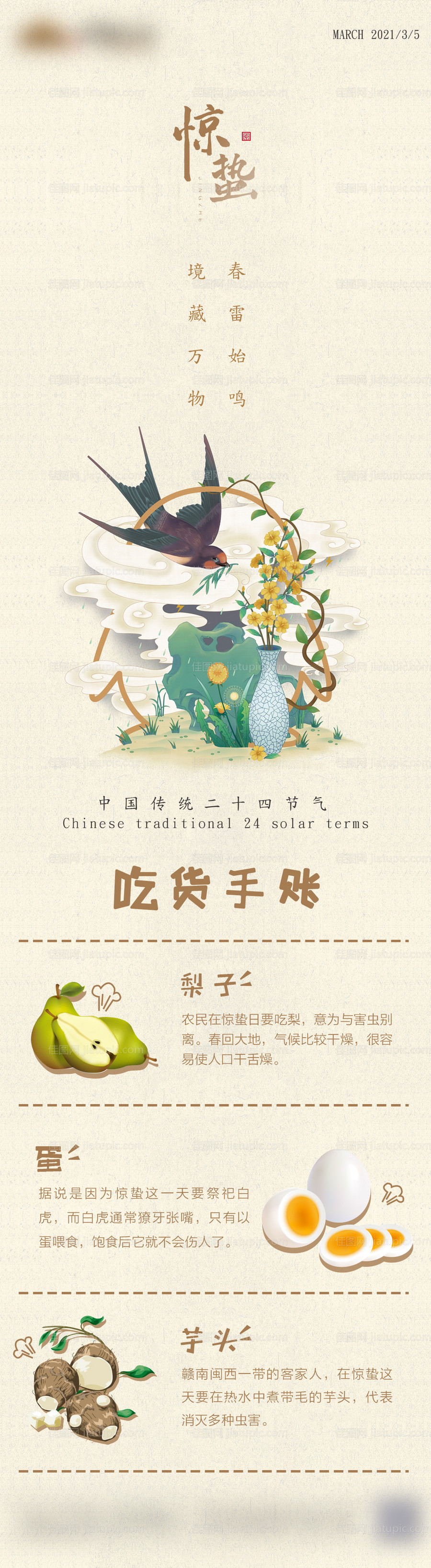 惊蛰复古长图-源文件