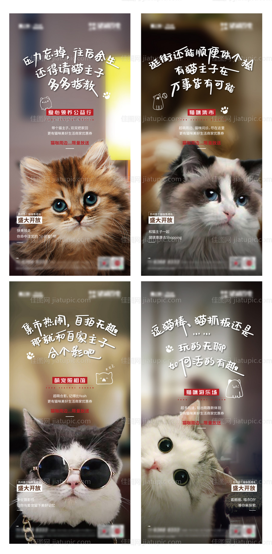 猫咖售楼部开放海报-源文件